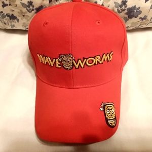 Men's Cap Wave worm Fishing Co. Snap back Red